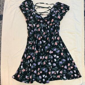 No Boundaries Black Floral Dress